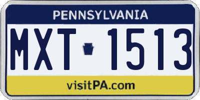 PA license plate MXT1513