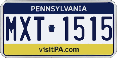PA license plate MXT1515