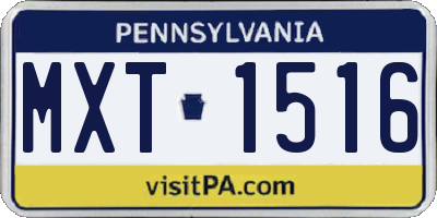 PA license plate MXT1516