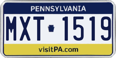 PA license plate MXT1519