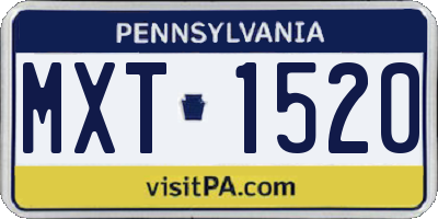 PA license plate MXT1520