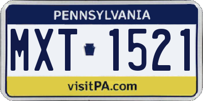 PA license plate MXT1521