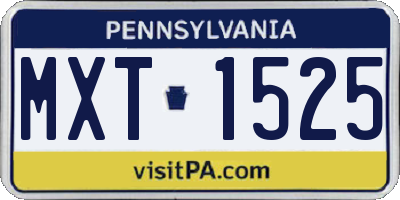 PA license plate MXT1525
