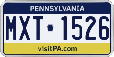 PA license plate MXT1526