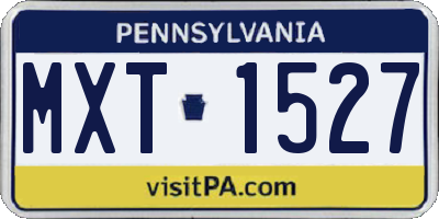 PA license plate MXT1527