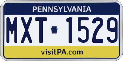 PA license plate MXT1529