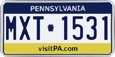 PA license plate MXT1531
