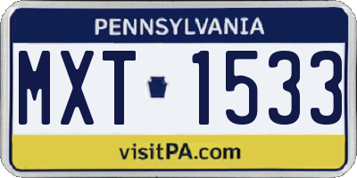 PA license plate MXT1533