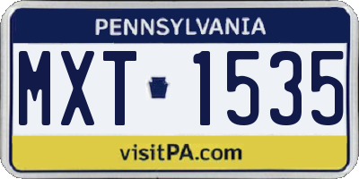 PA license plate MXT1535