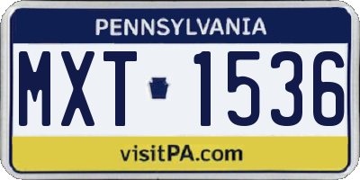 PA license plate MXT1536