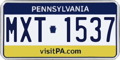 PA license plate MXT1537
