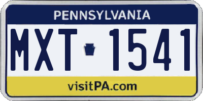 PA license plate MXT1541