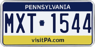 PA license plate MXT1544