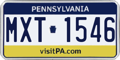 PA license plate MXT1546