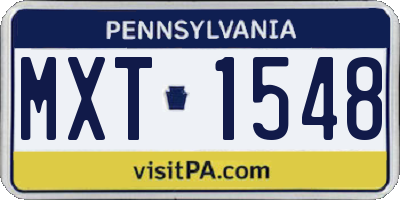 PA license plate MXT1548