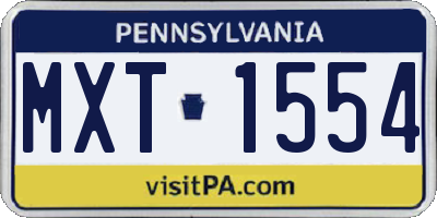 PA license plate MXT1554