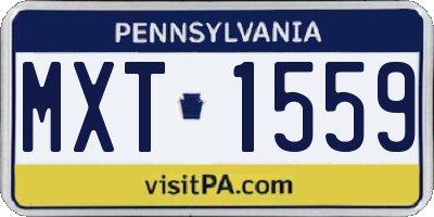 PA license plate MXT1559