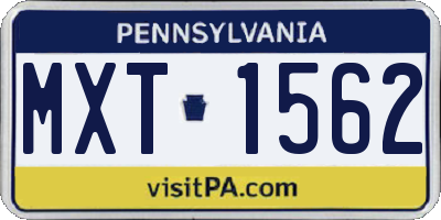PA license plate MXT1562