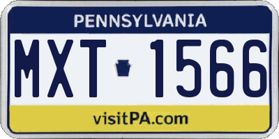 PA license plate MXT1566