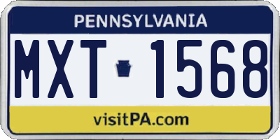 PA license plate MXT1568