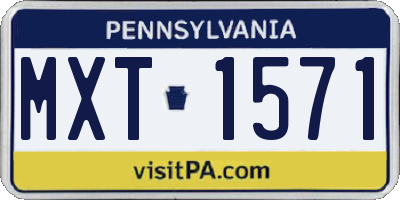 PA license plate MXT1571