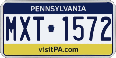 PA license plate MXT1572