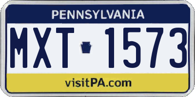 PA license plate MXT1573