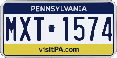 PA license plate MXT1574