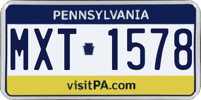 PA license plate MXT1578