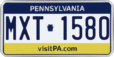 PA license plate MXT1580