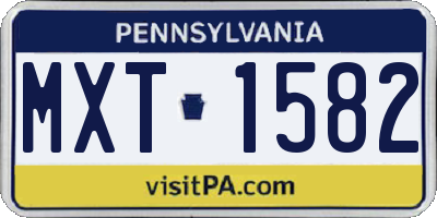 PA license plate MXT1582