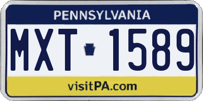 PA license plate MXT1589