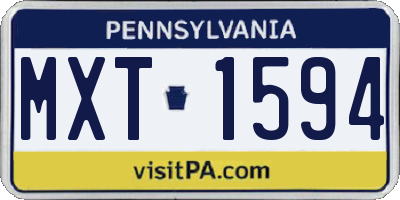 PA license plate MXT1594
