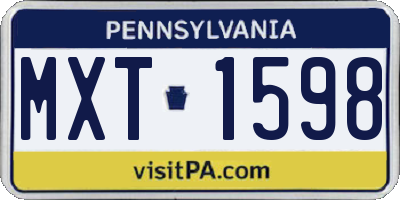 PA license plate MXT1598