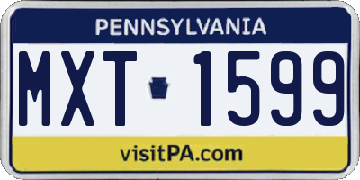 PA license plate MXT1599
