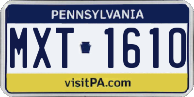 PA license plate MXT1610