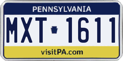 PA license plate MXT1611
