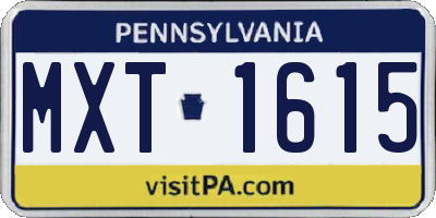 PA license plate MXT1615