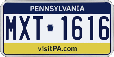 PA license plate MXT1616