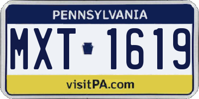 PA license plate MXT1619