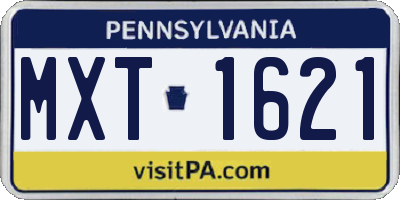 PA license plate MXT1621