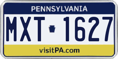 PA license plate MXT1627