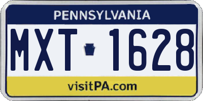 PA license plate MXT1628
