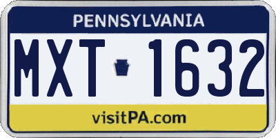 PA license plate MXT1632