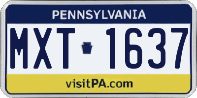 PA license plate MXT1637