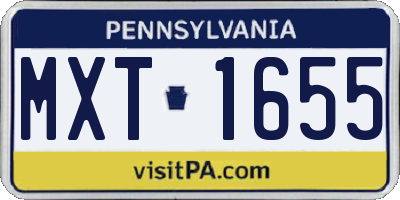 PA license plate MXT1655