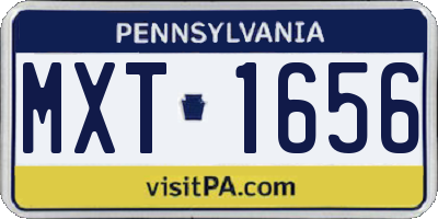PA license plate MXT1656
