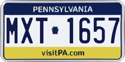 PA license plate MXT1657