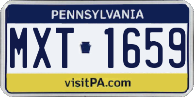 PA license plate MXT1659