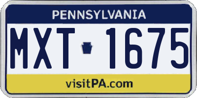 PA license plate MXT1675